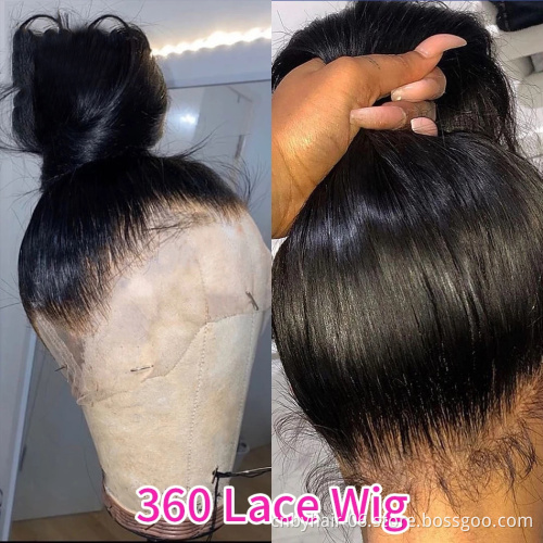 Glueless Pre Plucked 360 Lace Frontal Wigs Vendor, 360 Lace High Ponytail Wig,180 Density Remy Brazilian Straight Wigs For Women